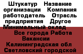 Штукатур › Название организации ­ Компания-работодатель › Отрасль предприятия ­ Другое › Минимальный оклад ­ 8 000 - Все города Работа » Вакансии   . Калининградская обл.,Светловский городской округ 